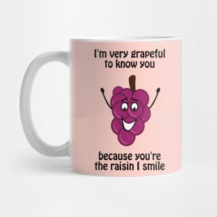 I'm very grapeful to know you, because you're the raisin I smile Mug